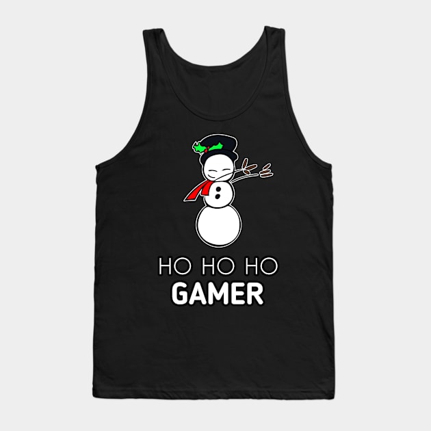 Ho Ho Ho Gamer Snowman Dabbing Tank Top by MaystarUniverse